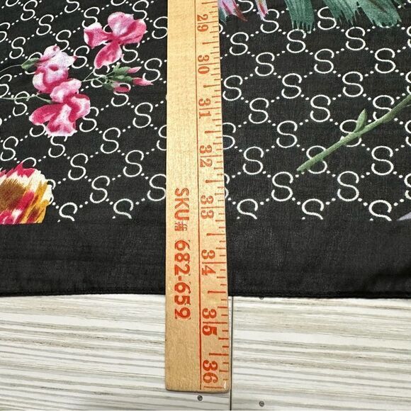 100% SILK BY FASHION DESIGN FEATHER FLORAL LARGE SOFT LIGHTWEIGHT SCARF NWT - Picture 11 of 11